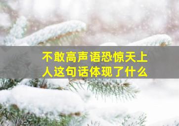 不敢高声语恐惊天上人这句话体现了什么