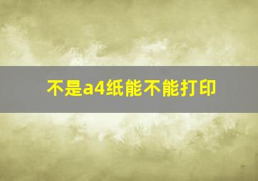 不是a4纸能不能打印