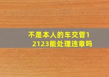 不是本人的车交管12123能处理违章吗