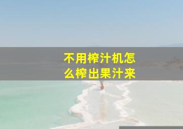 不用榨汁机怎么榨出果汁来