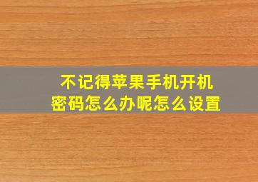 不记得苹果手机开机密码怎么办呢怎么设置