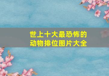 世上十大最恐怖的动物排位图片大全