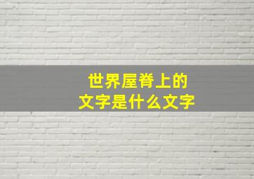 世界屋脊上的文字是什么文字