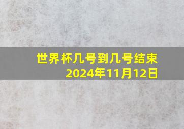 世界杯几号到几号结束2024年11月12日