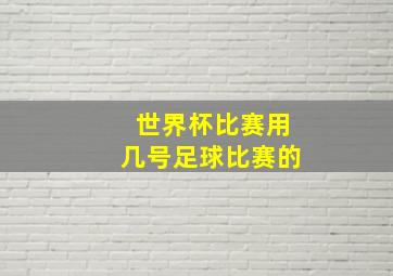 世界杯比赛用几号足球比赛的