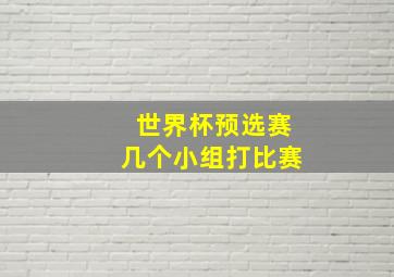 世界杯预选赛几个小组打比赛