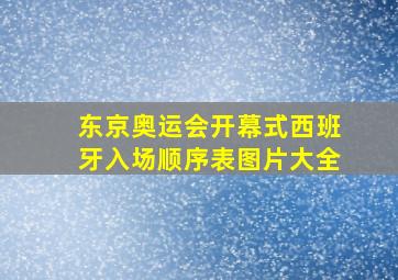 东京奥运会开幕式西班牙入场顺序表图片大全