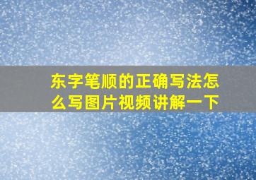 东字笔顺的正确写法怎么写图片视频讲解一下