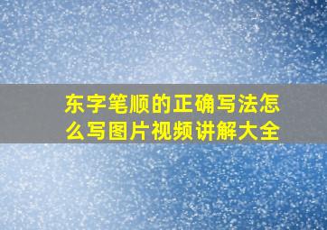 东字笔顺的正确写法怎么写图片视频讲解大全