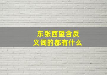 东张西望含反义词的都有什么