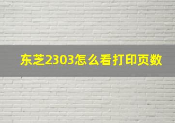 东芝2303怎么看打印页数