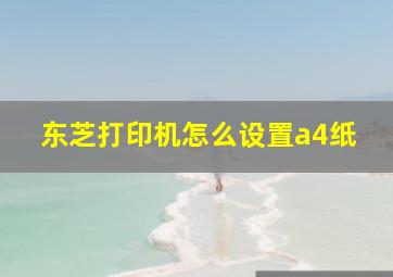 东芝打印机怎么设置a4纸