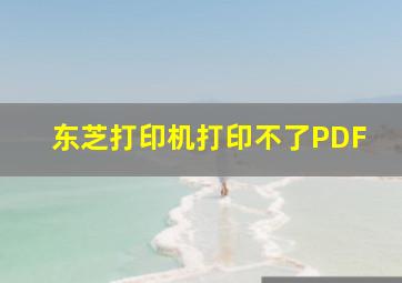 东芝打印机打印不了PDF