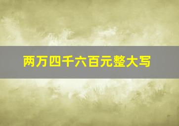 两万四千六百元整大写