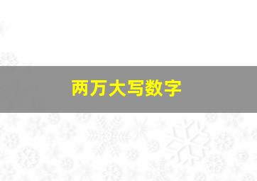 两万大写数字