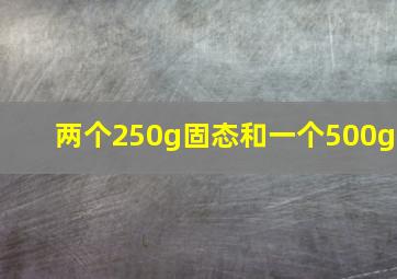 两个250g固态和一个500g