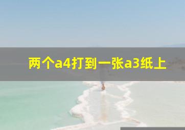 两个a4打到一张a3纸上