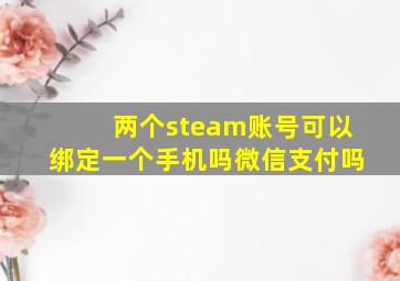 两个steam账号可以绑定一个手机吗微信支付吗