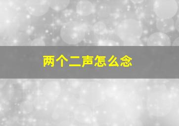 两个二声怎么念