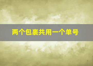 两个包裹共用一个单号