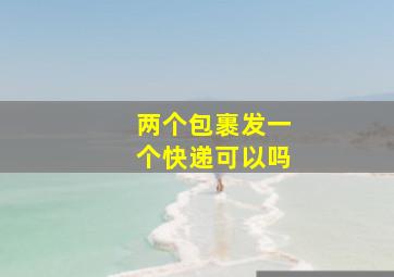 两个包裹发一个快递可以吗