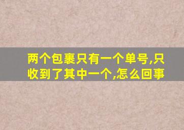 两个包裹只有一个单号,只收到了其中一个,怎么回事