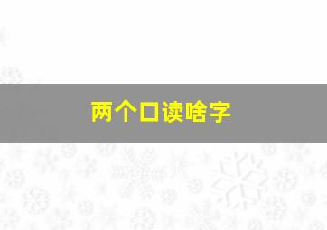 两个口读啥字