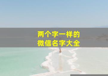 两个字一样的微信名字大全