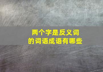 两个字是反义词的词语成语有哪些