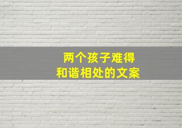 两个孩子难得和谐相处的文案