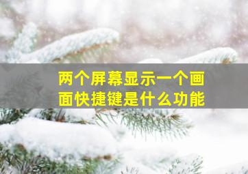 两个屏幕显示一个画面快捷键是什么功能