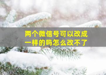 两个微信号可以改成一样的吗怎么改不了