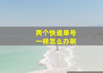 两个快递单号一样怎么办啊