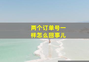 两个订单号一样怎么回事儿