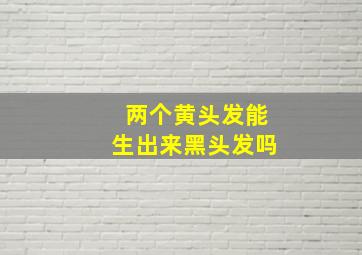 两个黄头发能生出来黑头发吗