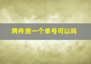 两件货一个单号可以吗