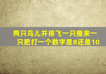 两只鸟儿并排飞一只瘦来一只肥打一个数字是8还是10