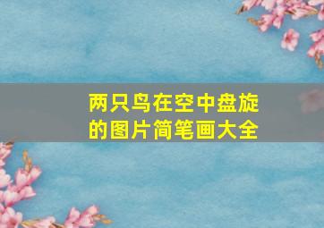 两只鸟在空中盘旋的图片简笔画大全