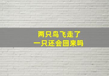 两只鸟飞走了一只还会回来吗