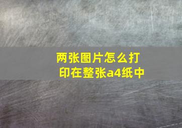 两张图片怎么打印在整张a4纸中