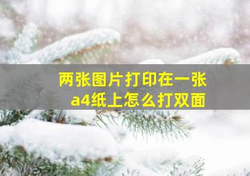 两张图片打印在一张a4纸上怎么打双面