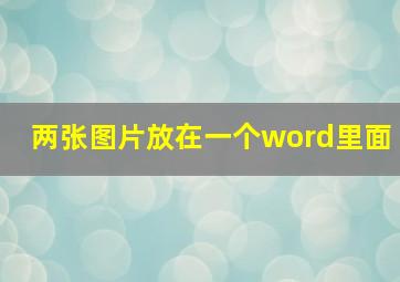 两张图片放在一个word里面