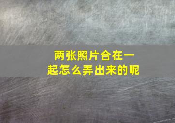 两张照片合在一起怎么弄出来的呢