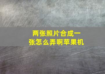 两张照片合成一张怎么弄啊苹果机