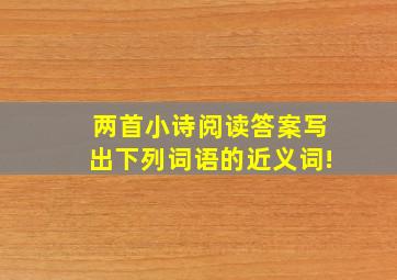 两首小诗阅读答案写出下列词语的近义词!