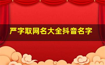 严字取网名大全抖音名字