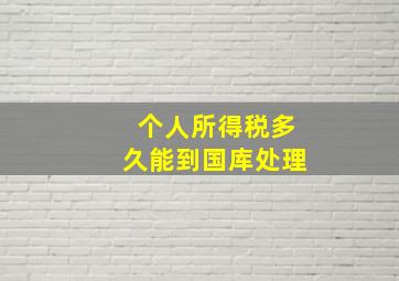 个人所得税多久能到国库处理