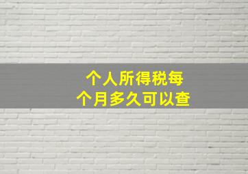 个人所得税每个月多久可以查