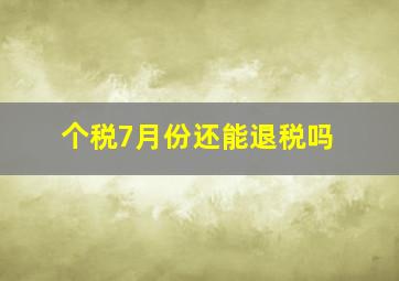 个税7月份还能退税吗