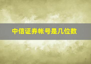 中信证券帐号是几位数